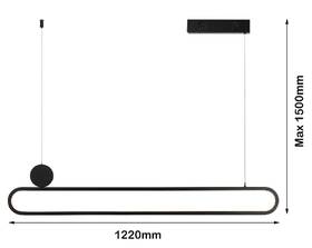 Závesné svietidlo IMMAX NEO LITE OVALE SMART 122cm 50W s podporou BEACON, Wi-Fi, TUYA čierne

 obrázok produktu 3 z 11