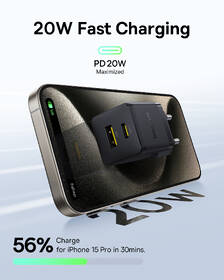Nabíjačka do siete Baseus Palm 20W 1xUSB-A 1xUSB-C PD QC 3.0 čierna

 obrázok produktu 7 z 13