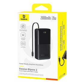 Powerbank Baseus Bipow 2 20000mAh 20W s káblom USB-C čierny

 obrázok produktu 15 z 16