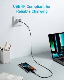 Kábel Anker 322 USB-C/USB-C, 60W, 0,9m čierny

 obrázok produktu 2 z 3