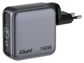 Cestovný adaptér Verbatim Mini GaN LCD, 3x USB-C PD 140 W, 1x USB-A QC 3.0, černá čierny

 obrázok produktu 3 z 8