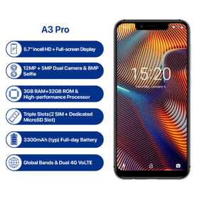 Mobilný telefón UMIDIGI A3 Pro Dual SIM sivý

 obrázok produktu 5 z 9