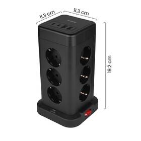 Kábel predlžovací Huslog 15W 12xzásuvka, 2xUSB-C, 2xUSB čierny

 obrázok produktu 8 z 8