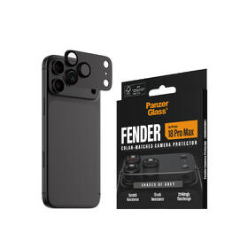 Tvrdené sklo PanzerGlass FENDER na Apple iPhone 18 Pro Max, ochranný hliníkový prvek fotoaparátu sivé

 obrázok produktu 2 z 6