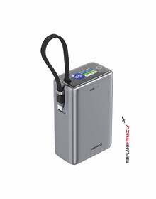Powerbank Swissten 25000 mAh (96.25Wh) 100W, integrovaný kábel USB-C sivý

 obrázok produktu 2 z 5