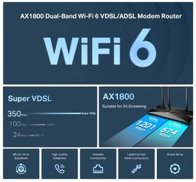 Modem TP-Link Archer VX1800V, AX1800 Wi-Fi 6 VDSL čierny

 obrázok produktu 3 z 4