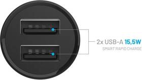 Adaptér do auta FIXED 2xUSB, QC 3.0, 5,4A, 15W + Lightning kabel čierny

 obrázok produktu 4 z 5