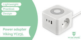 Kábel predlžovací Viking YC23LW, 2x zásuvka, 1x USB-A, 2x USB-C, svetlo, vypínač, 1,4 m biely

 obrázok produktu 3 z 4