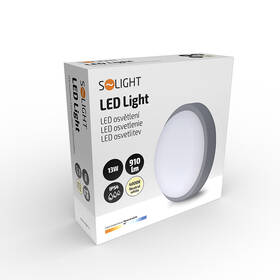LED stropné svietidlo Solight okrúhle, 13W, 910lm, 4000K, IP54 sivé

 obrázok produktu 10 z 10