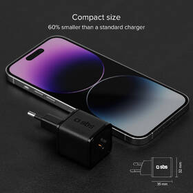 Nabíjačka do siete SBS NanoTube USB-C, GaN, 20 W, PD čierna

 obrázok produktu 5 z 7