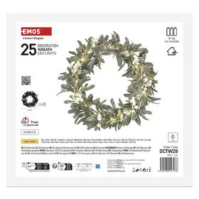 LED dekorácie EMOS veniec imelo, 25 LED, teplá biela, časovač 

 obrázok produktu 4 z 10