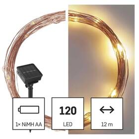 Vianočné osvetlenie EMOS LED nano reťaz, 120 LED, 12 m, teplá biela medené

 obrázok produktu 2 z 5