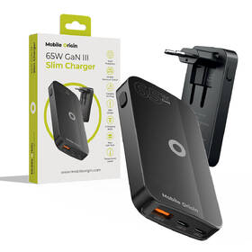 Nabíjačka do siete Mobile Origin Slim 2xUSB-C/1x USB-A  65W GaN III čierna

 obrázok produktu 13 z 13