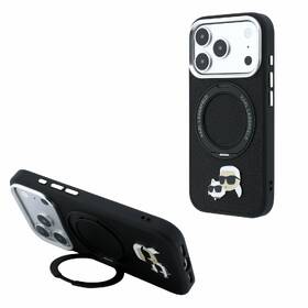 Kryt na mobil Karl Lagerfeld PU Grained K&CH Heads Ring Stand Magsafe na Apple iPhone 18 Pro Max čierny

 obrázok produktu 5 z 6