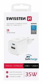 Nabíjačka do siete Swissten GAN 1x USB-C 35W PD + 1x USB-A 27W QC biela

 obrázok produktu 1 z 1