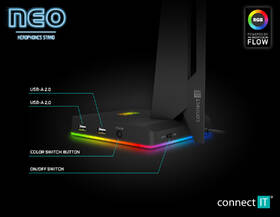 Stojanček Connect IT NEO Stand-It RGB na slúchadlá + USB hub čierny

 obrázok produktu 4 z 7