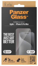 Tvrdené sklo PanzerGlass Ultra-Wide Fit na Apple iPhone 15 Pro Max s instalačním rámečkem 

 obrázok produktu 3 z 3