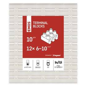 Svorkovnice EMOS ŠROUB. 12 PRV. 6–10MM2 57A/450V 10KS biela

 obrázok produktu 4 z 5