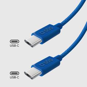 Kábel SBS USB-C/USB-C, PD, 60 W, 1,5 m modrý

 obrázok produktu 1 z 9