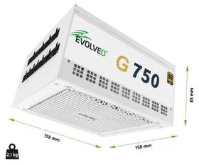 Zdroj Evolveo G750 White 750W 80+ Gold, ATX 3.1 biely

 obrázok produktu 8 z 11