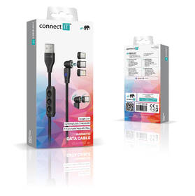 Kábel Connect IT Magnetic PowerLink 3in1, USB-C/Lightning/microUSB, 2 m čierny

 obrázok produktu 3 z 3