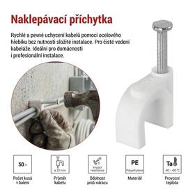Káblový klip EMOS 10MM, 50KS biely

 obrázok produktu 1 z 9