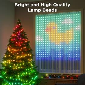 Vianočné osvetlenie Govee Netflix RGBIC Curtain Light 400 LED - 1,5 x 1,5m biele

 obrázok produktu 3 z 5