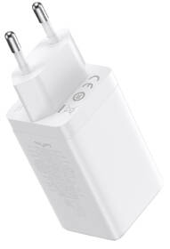 Nabíjačka do siete Baseus GaN5 Pro, 2x USB-C, USB-A, 65W + USB-C kábel 1m biela

 obrázok produktu 2 z 10