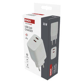 Nabíjačka do siete EMOS GaN, 35W, 2x USB-C biela

 obrázok produktu 12 z 14