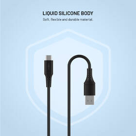 Kábel FIXED Liquid silicone USB-A/USB-C, PD, 60W, 0,3m čierny

 obrázok produktu 3 z 5
