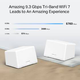 Kompletný Wi-Fi systém Mercusys Halo H47BE, WiFi 7 BE9300 Mesh (2-pack) biely

 obrázok produktu 3 z 4