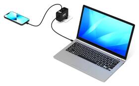 Sieťový adaptér PORT CONNECT GaN 100W Travel EU,US,UK a AU/CN plug, 2x USB-C PD a USB-A čierny

 obrázok produktu 5 z 5
