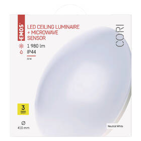 LED stropné svietidlo EMOS Cori, kruh, 22W, neutrálna biela, pohybové čidlo biele

 obrázok produktu 6 z 6
