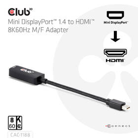 Adaptér Club3D miniDP 1.4 / HDMI, M/F, 9cm čierna

 obrázok produktu 3 z 3