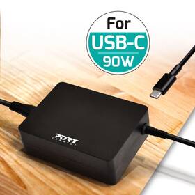 Sieťový adaptér PORT CONNECT 90W, USB-C plug čierny

 obrázok produktu 3 z 4