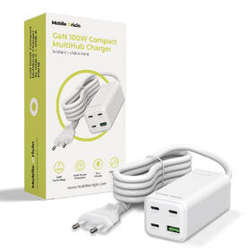 Nabíjačka do siete Mobile Origin Compact MultiHub GaN 100W 3x USB-C + USB-A biela

 obrázok produktu 17 z 17