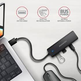 USB Hub Axagon Travel USB-A, 2x USB-A + 2x USB-C čierny

 obrázok produktu 3 z 4