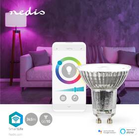 Inteligentná žiarovka Nedis SmartLife bodová, Wi-Fi, GU10, 345 lm, 4.9 W, RGB / Teplá - studená biela 

 obrázok produktu 6 z 7