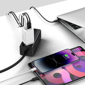 Nabíjačka do siete Baseus GaN5 Pro, 2x USB-C, USB-A, 65W + USB-C kábel 1m biela

 obrázok produktu 7 z 10
