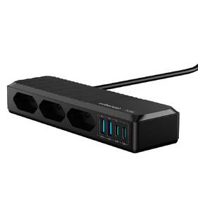 Kábel predlžovací Cubenest SlimLine PowerStrip, 3x AC zásuvka, 2x USB-A + 2x USB-C 33W, 1,5m čierny

 obrázok produktu 2 z 7