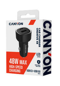 Adaptér do auta Canyon OnDrive 48 PD 48W USB-A+USB-C čierny

 obrázok produktu 9 z 9