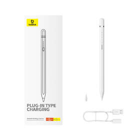 Stylus Baseus Smooth Writing 2 s bezdrôtovým nabíjaním a káblom USB/USB-C biely

 obrázok produktu 8 z 17