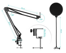 Mikrofón Connect IT ProMic USB s POP filtrem čierny

 obrázok produktu 4 z 7