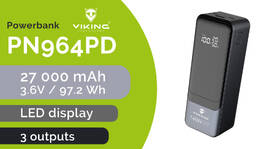 Powerbank Viking PN-964PD 27000 mAh sivý

 obrázok produktu 5 z 8