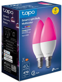 Inteligentná žiarovka TP-Link Tapo L430C Smart Wi-Fi, E14, 4,8 W, viacfarebná, 2 ks 

 obrázok produktu 2 z 5