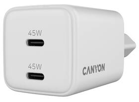 Nabíjačka do siete Canyon GaN 2xUSB-C 45 W biela

 obrázok produktu 1 z 5
