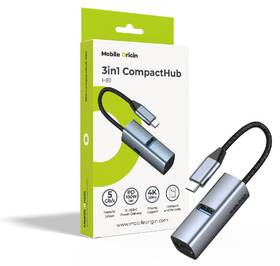 USB Hub Mobile Origin 3in1 CompactHub HB1 sivý

 obrázok produktu 10 z 10