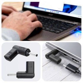 Sieťový adaptér 3mk HARDY - Acer, Samsung, ASUS, Liteon 20V USB-C/DC 3,0 × 1,0 mm čierny

 obrázok produktu 3 z 9