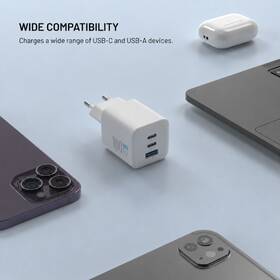 Nabíjačka do siete FIXED GAN Mini s 2 x USB-C / USB-A, 100W biela

 obrázok produktu 2 z 9