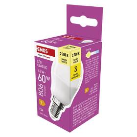 LED žiarovka EMOS Classic Mini Globe, 6,5 W, 806lm, E14, teplá biela 

 obrázok produktu 5 z 13